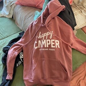 Happy Camper Women's Pink Hoodie